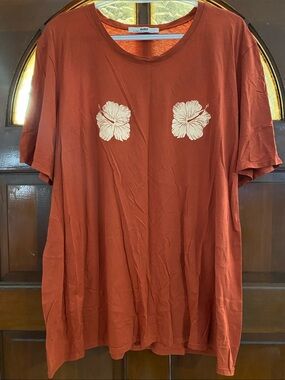 Dolkii Rust Hibiscus Tee Love Your Wahines